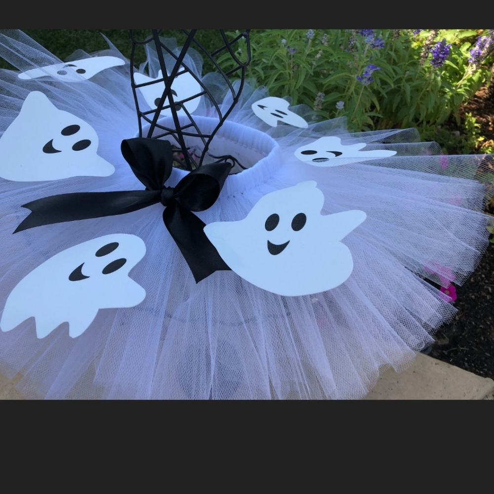 White Ghost Tutu Costume Kids Size 12
